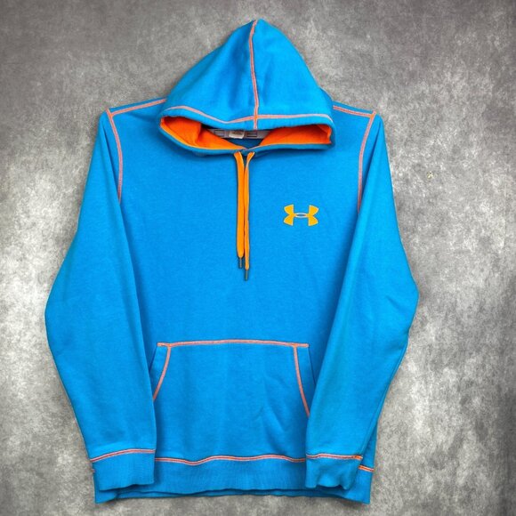 Under armour Other - Under Armour Hoodie Sweatshirt mens Large Blue Orange Outdoors Workout Gym Warm